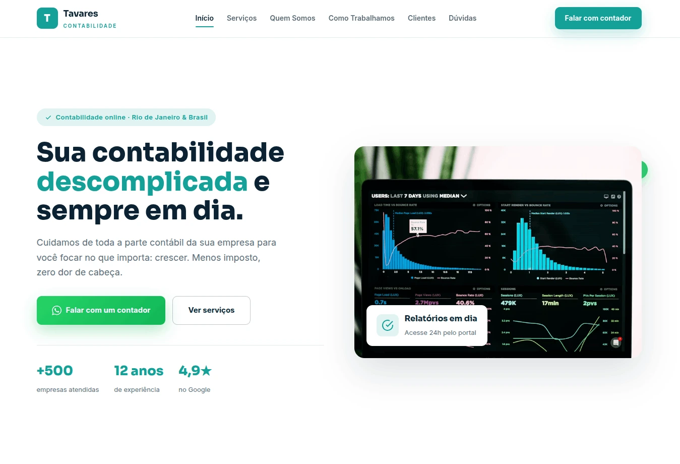 Modelo de site para contabilidade