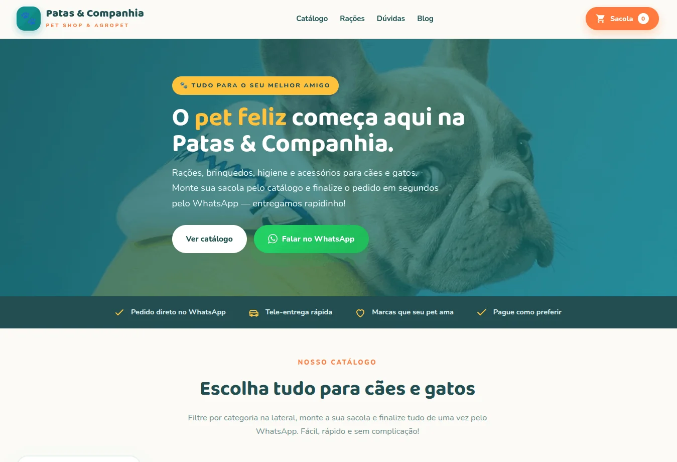 Catálogo digital de pet shop