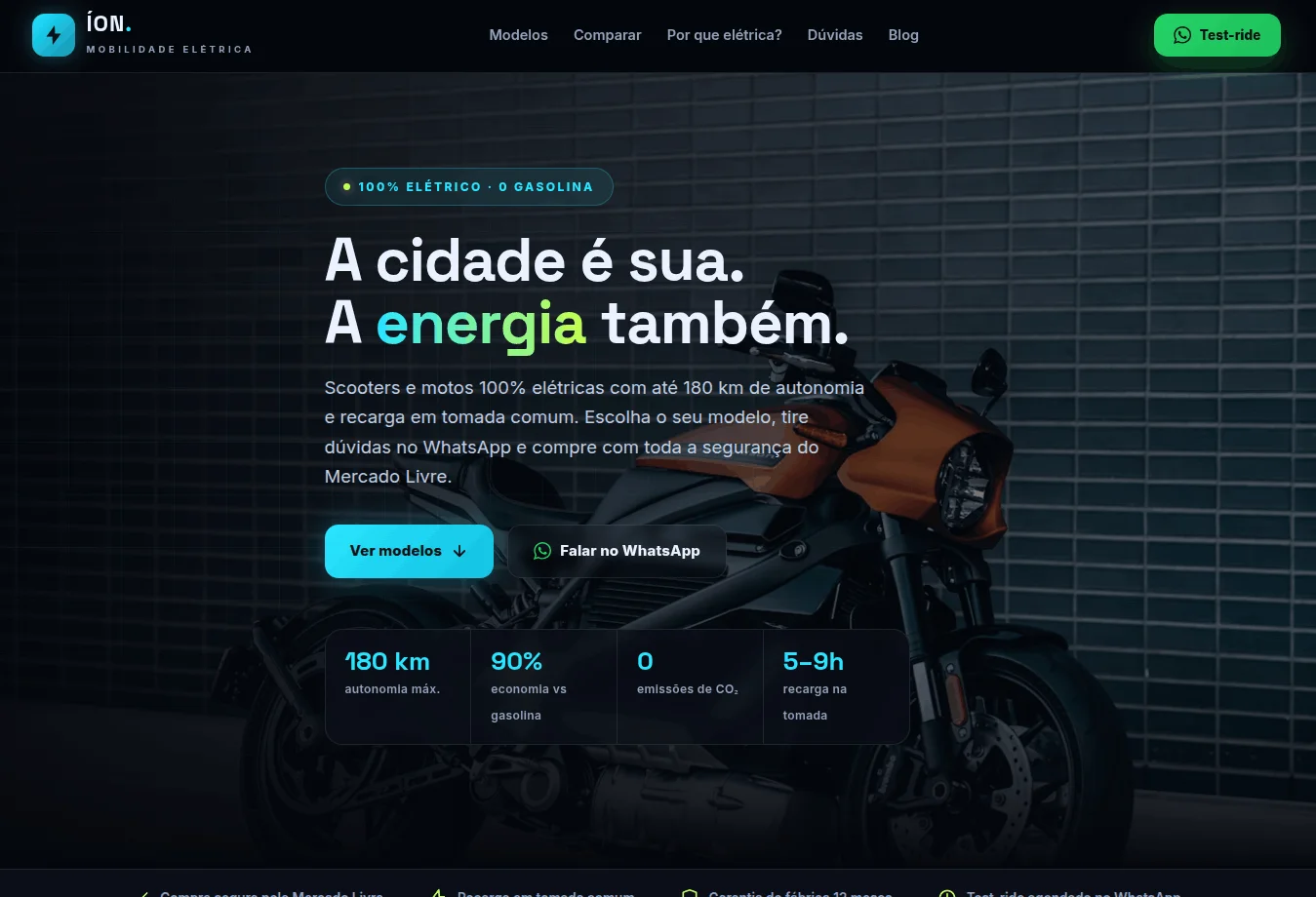 Catálogo digital de scooters e motos elétricas