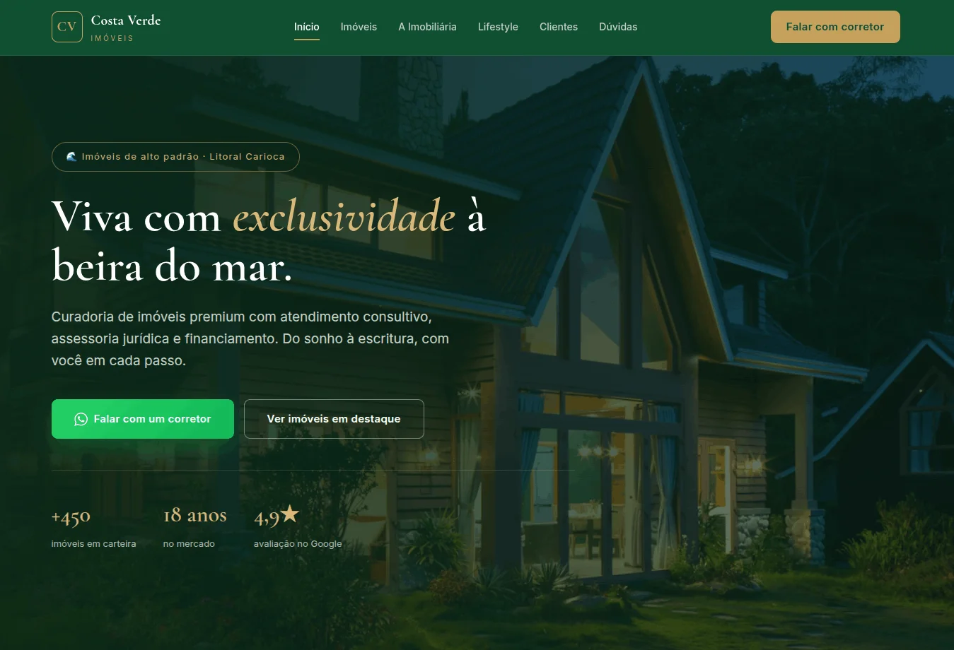 Modelo de site para imobiliária