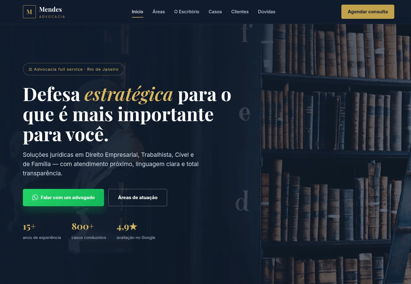 Modelo de site para advocacia