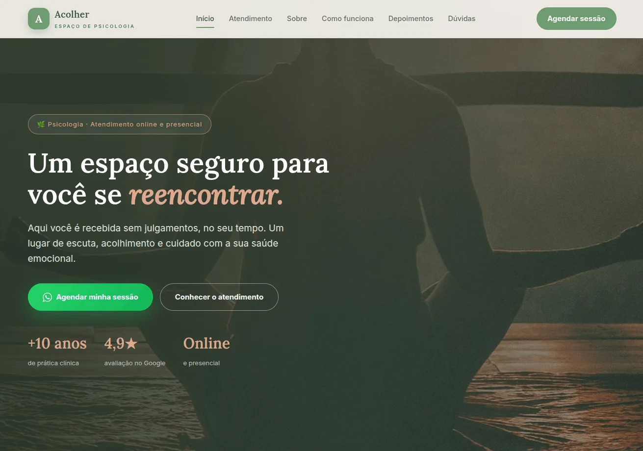 Modelo de site para psicologia